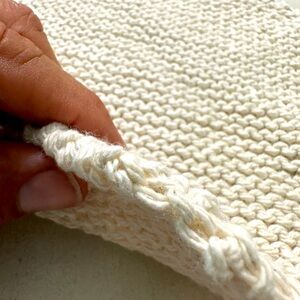 Dishcloth, cotton washcloth fresh hand knitted. 9” square, by wife.